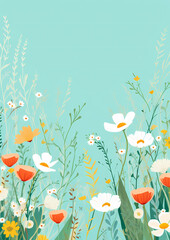 Fototapeta na wymiar watercolor flowers for decorate and design