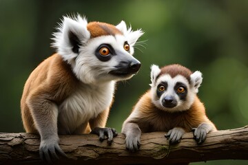 Fototapeta premium lemur on tree