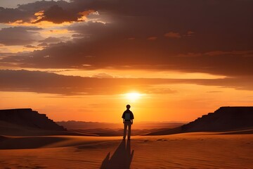 Wanderer's Solitude The Desert's Embrace - Generative AI Edition




