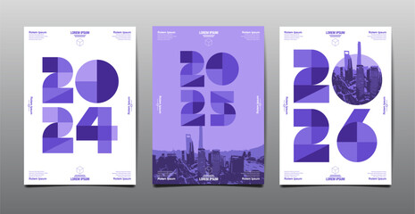template layout design 2024, 2025, typography,  cover book. presentation abstract flat design