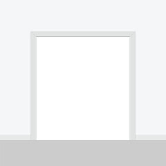 Entrance realistic doorway isolated on white background.