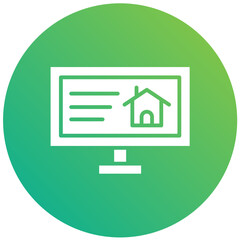 Computer house Vector Icon Design Illustration