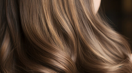 A close up of a brown hair with highlights