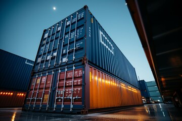 Container warehouse and shipping logistics hub, a vital industrial transport center