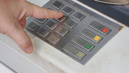 ATM machine, keyboard close up - 660961578