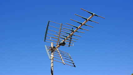 Old television antenna, close up