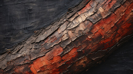 A close up of a tree trunk with a brown color scheme