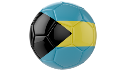 Bahamas flag football on transparent background	
