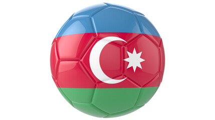 Azerbaijan flag football on transparent background	
