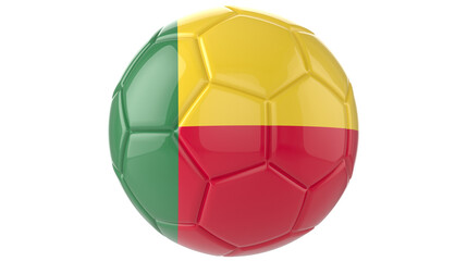Benin flag football on transparent background	
