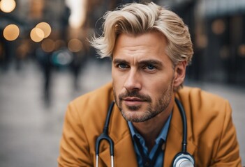Realistic photo of  blond doctor - 660962301