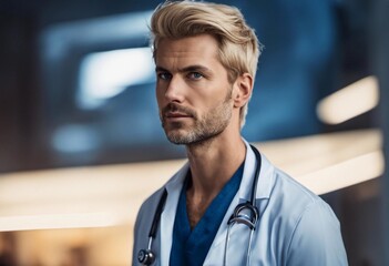 Realistic photo of  blond doctor - 660962305