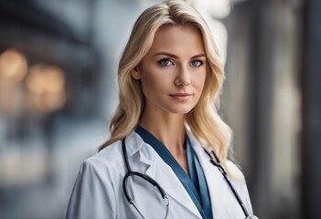 Realistic photo of  blond doctor - 660962307