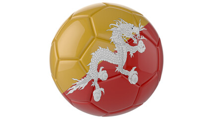 Bhutan flag football on transparent background	
