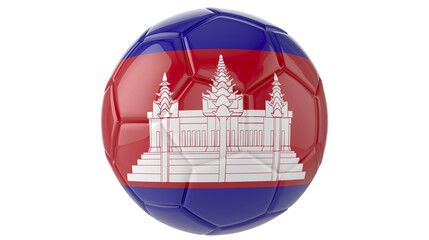 Cambodia flag football on transparent background	
