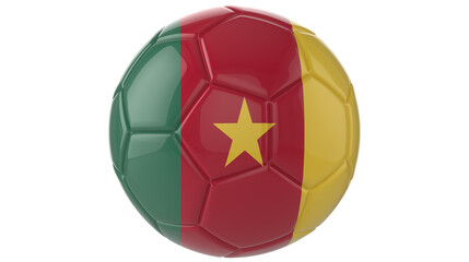 Cameroon flag football on transparent background	
