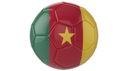 Cameroon flag football on transparent background	
