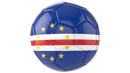 Cape Verde Islands flag football on transparent background	
