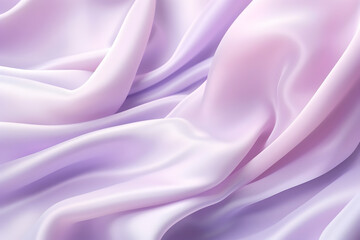 Obraz premium Elegant Silk Elegance A Flowing Swirl of Gentle, Calming Lilac and Light Purple Cloth - A Mock-Up Template for Product Presentation