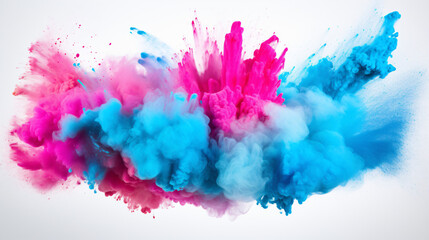 Fototapeta na wymiar A colorful explosion of powder on a white background