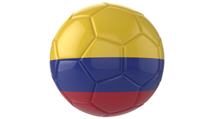 Fototapeta premium Colombia flag football on transparent background