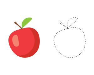 Red apple trace and color