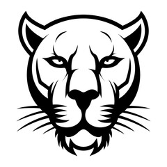 panther head mascot logo icon face emblem flat vector illustration