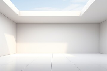 Spacious Empty White 3d Modern Room Background