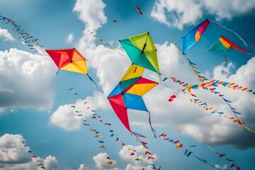 colorful kites flying in the sky