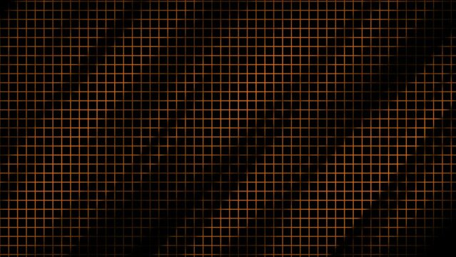 Abstract dynamic Orange grid background .Diagonal motion waves dark background