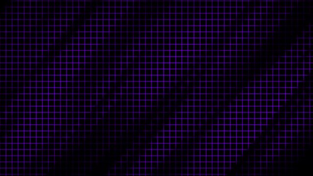 Abstract dynamic Purple grid background .Diagonal motion waves dark background