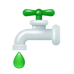 A faucet with water dripping from it. Vector clipart..