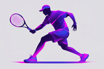 Smashing Neon Punk Modern Tennis Player Design - Men or Boys Tournament, created with Generative AI technology