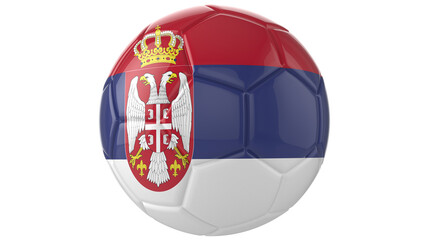 Obraz premium Serbia flag football on transparent background