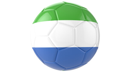 Sierra Leone flag football on transparent background 