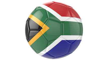 South Africa flag football on transparent background