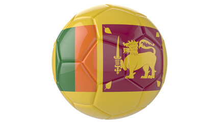 Sri Lanka flag football on transparent background 