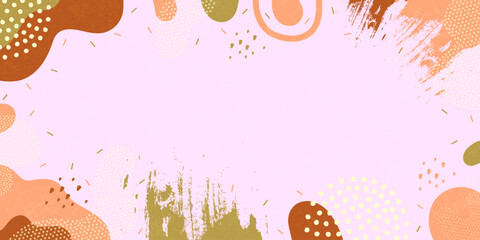 Cute doodle pattern background with abstract shapes and dots. Modern vector pattern for Banner, Flyer, Cover...	