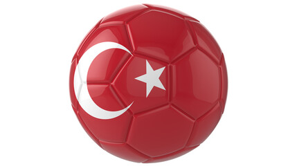 Turkey flag football on transparent background 