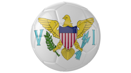  Virgin Islands US Flag football on transparent background