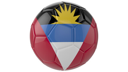 Antigua and Barbuda Flag football on transparent background