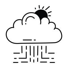 AI cloud doodle Icon Design illustration. Science and Technology Symbol on White background EPS 10 File