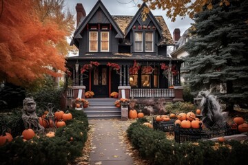 Denver Fall: Halloween DÃ©cor in Contemporary House. Embrace the Autumn Colors in Colorado's Iconic Denver Building.