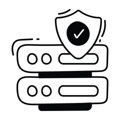 Server security doodle Icon Design illustration. Science and Technology Symbol on White background EPS 10 File