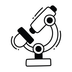 Microscope doodle Icon Design illustration. Science and Technology Symbol on White background EPS 10 File