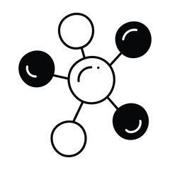 Cell molecule doodle Icon Design illustration. Science and Technology Symbol on White background EPS 10 File