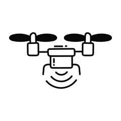 Drone doodle Icon Design illustration. Science and Technology Symbol on White background EPS 10 File