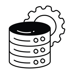 Data management doodle Icon Design illustration. Science and Technology Symbol on White background EPS 10 File
