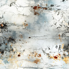 Seamless grunge paint peel off wall background, ai texture