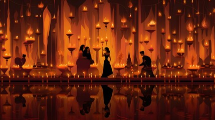 Diwali lights celebration background, hindu festival, india, diya lamp